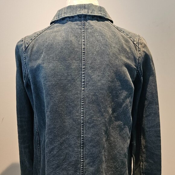 NWOT Ralph Lauren Linen Blend Double Breasted Distressed Denim Jacket, XS - Picture 5 of 9
